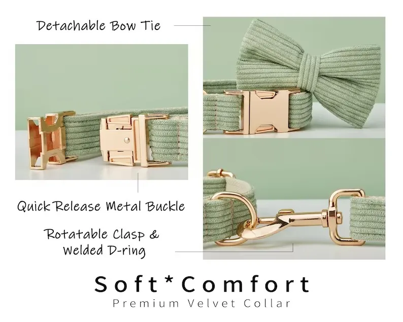 Wholesale Personalized Premium Durable Corduroy Dog Collar Metal Buckle Dog Luminous Collar for Dogs