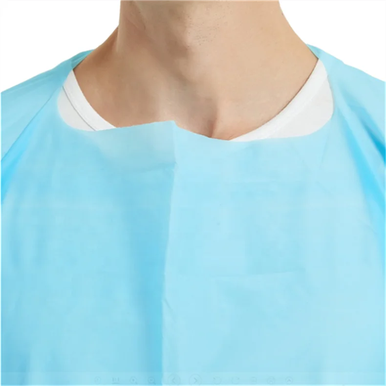 Xiantao disposable Waterproof Polyethylene Non Sterile Cpe Gown with thumb hole