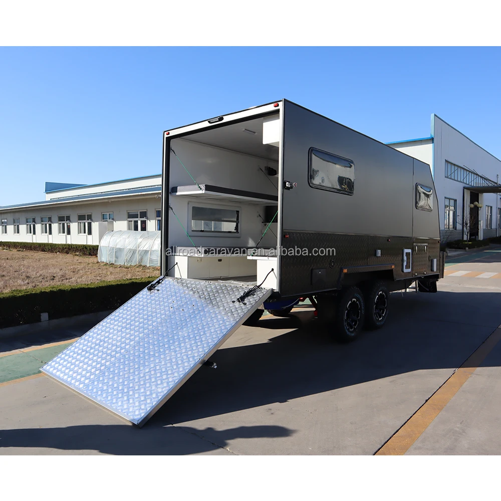 Popular design Australian Standard Luxury Hard Top Toy Hauler Hybrid Off Road Caravans Camper Trailer Hard Top Caravan