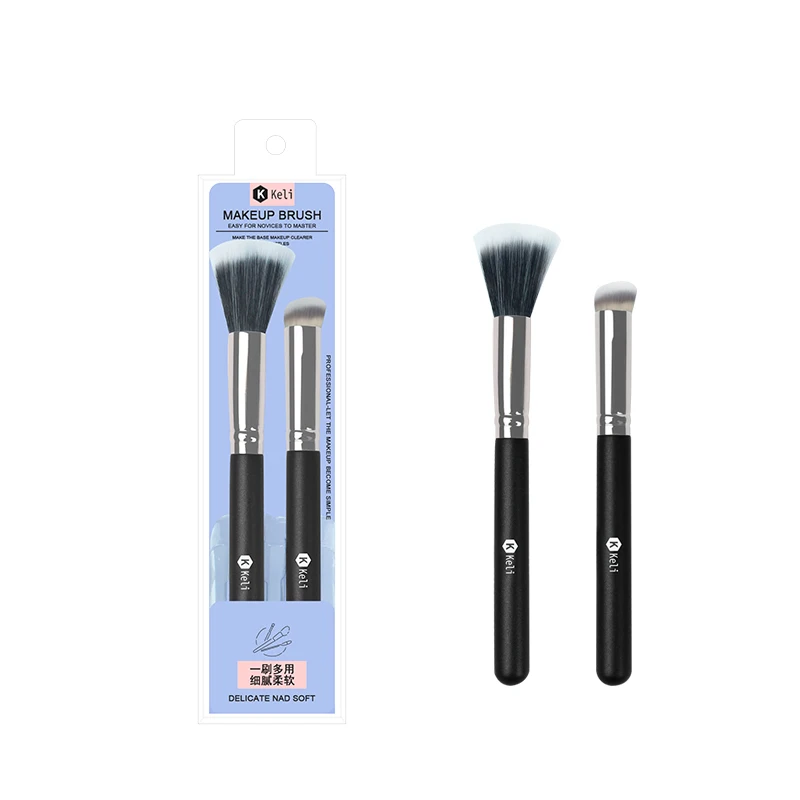 Wholesale 2pcs Blush Detail Concealer Brush Set High Quality Wood Handle Soft Makeup Brush Makeup Tool Kit