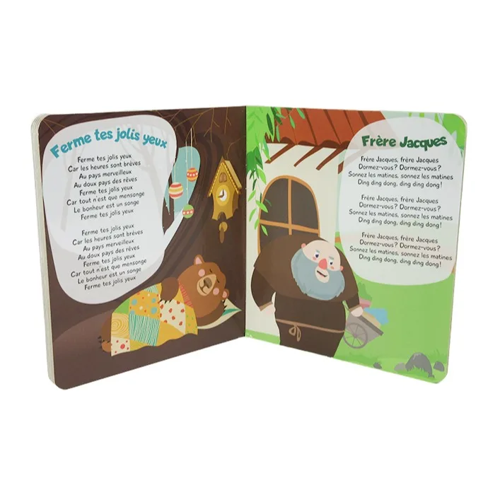 Custom school baby hardcover board book pop up children CD record book printing