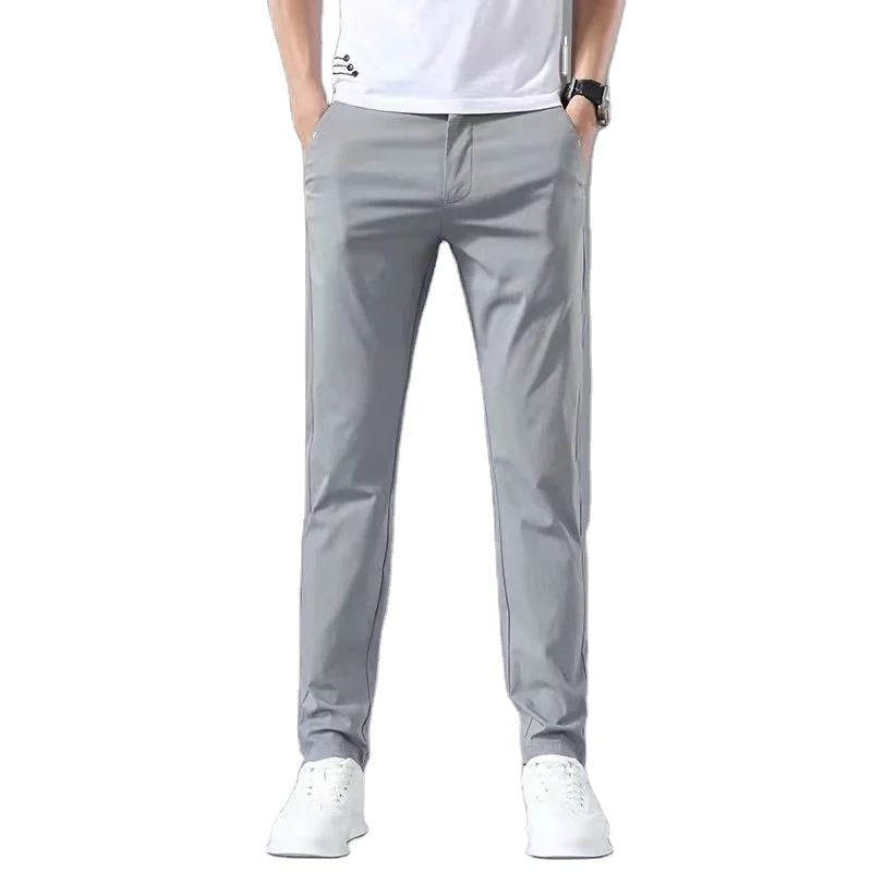 2022 Summer Suit Trousers For Men Classic Stretch Casual Black Gray Dress Korean Pants Business Formal Slim Fit Mens pants