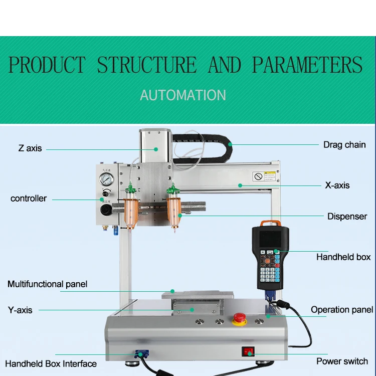 Double head automatic solder paste glue dispensing machine dispenser glue with needle