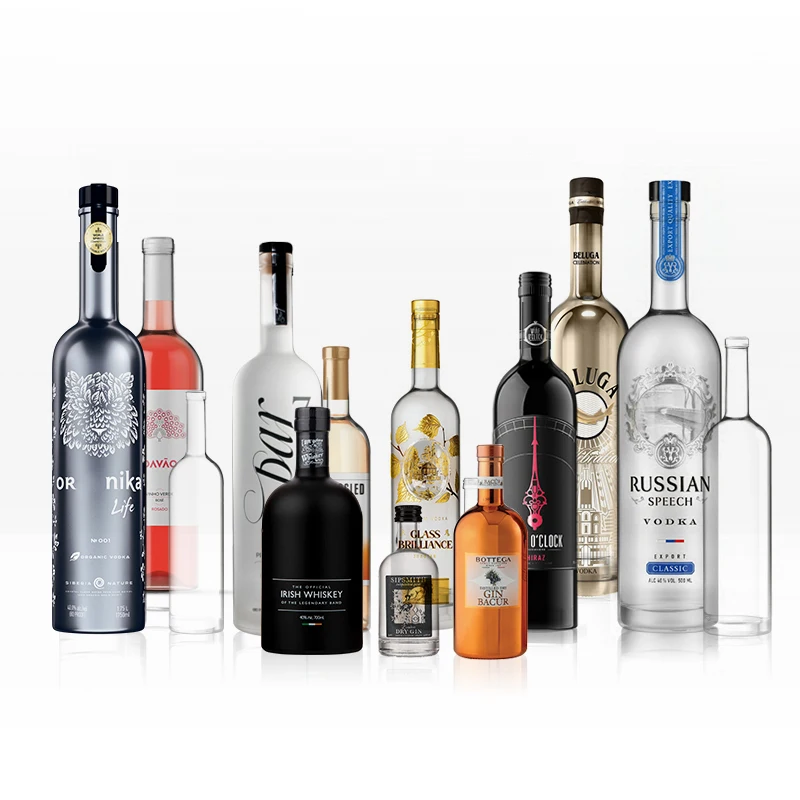 Wholesale High Quality 500ml 700ml 750ml Glass Bottle Liquor Bottle Empty Transparent Brandy Bottle Tequila with Cork