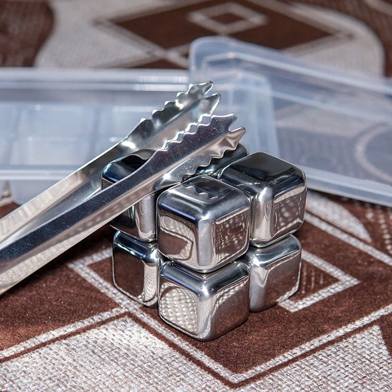 304 Stainless Steel Ice Cubes Metal Quick-Frozen Tartar Ice Granulator Wine Beer Cooler Chiller Whiskey Stones Keep Cold Longer