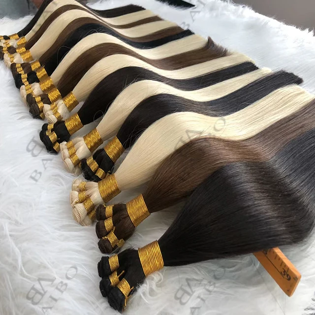 100% Cuticle Aligned Malaysian Unprocessed virgin Human Hair  Vendors Remy 22 Inch Hand Tied Weft Hair Extension