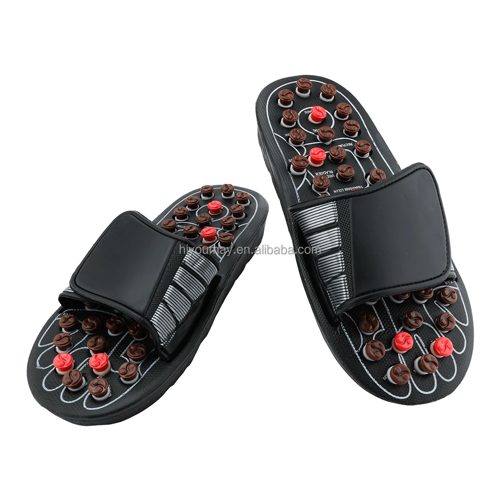 Healthy Tourmaline Stone Foot Acupoints Massage Nodes Simulated Human Finger Pressure Foot Massage Slipper