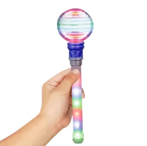 Hot Selling Colorful Spinning Wand Led Electronic Spin Light Up Flashing Led Magic Wand  Party Toy For Boys And Girls