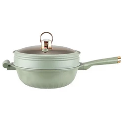 Dual-use cooking pot with titanium alloy micro pressure casting integrated pot nonstick pot