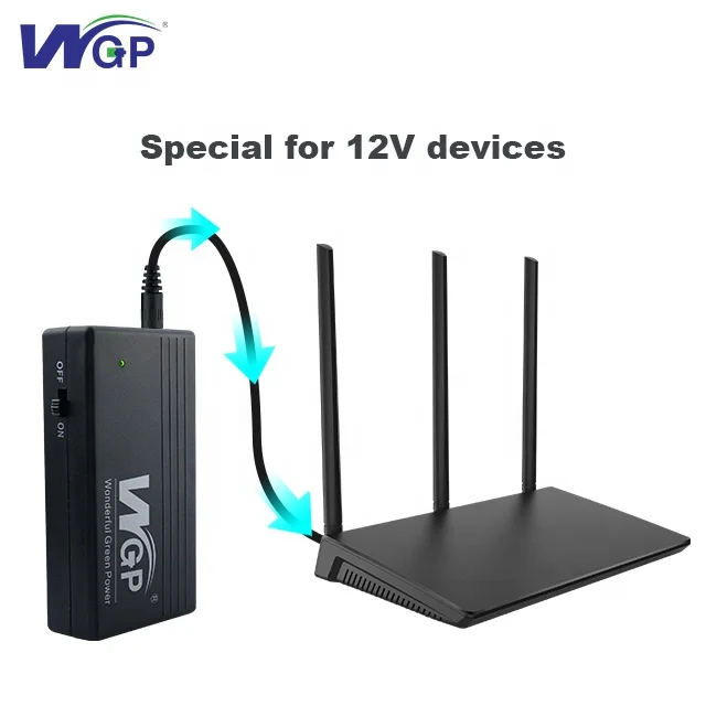  WGP mini ups 12 вольт перезаряжаемая батарея резервный источник питания постоянного тока для модемного маршрутизатора