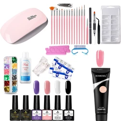 Acrylic Nail Kit With Lamp Dryer Full Manicure Set For Acrylic Powder Brush Tool Professional Nail Accessories Nail Art Kits Set