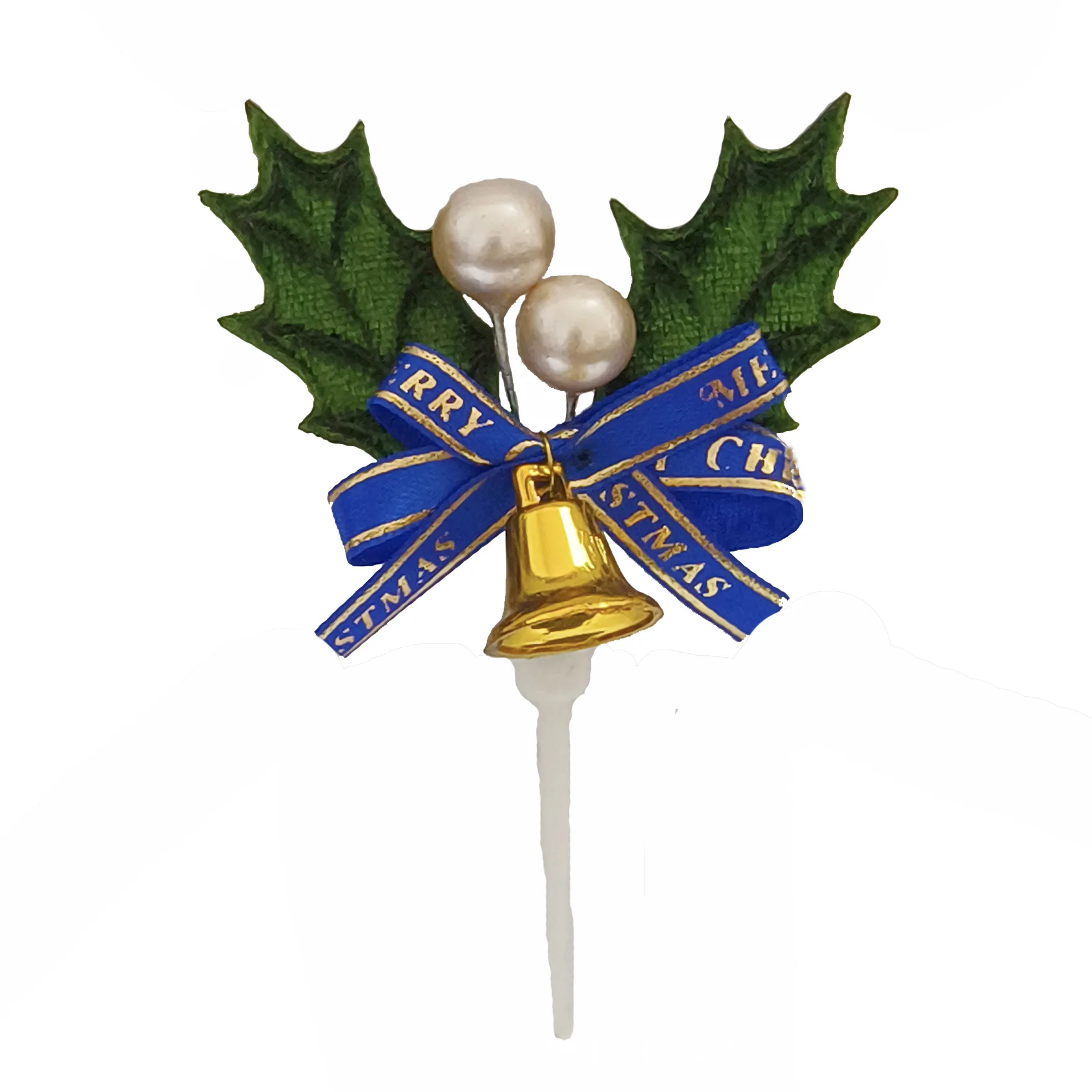 Christmas cake decorated with bells and bows Christmas Holly placards