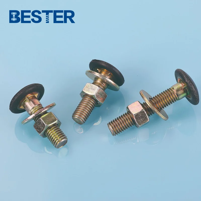 Plastic Capped Water Proof Hot DIP Galvanized Round Head Cup nibbed finned Silo tank bolt