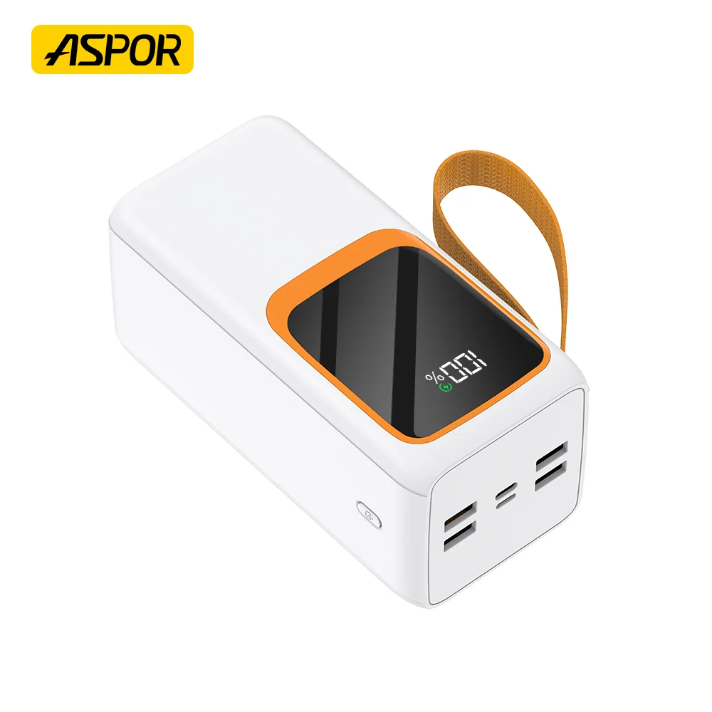 Aspor A350 Wholesale Factory Price 22.5w Fast Charging Mobile Charger 50000mah Power Bank For Laptop Outdoor With LED Light