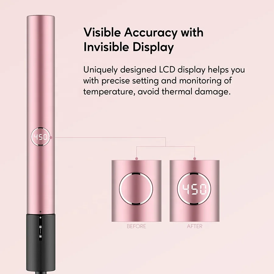 Hot sales Custom Flat Iron splanchas de cabello profesional Rose Gold 1 Step Styler 2 In 1 Hair Straightener and Curler