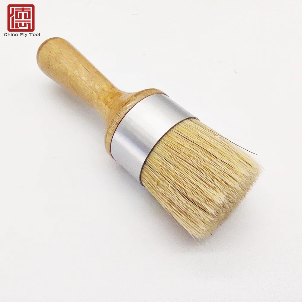 CTCK002 premium quality varnished Handle pig bristle aluminum ferrule chalk Paint Brushes