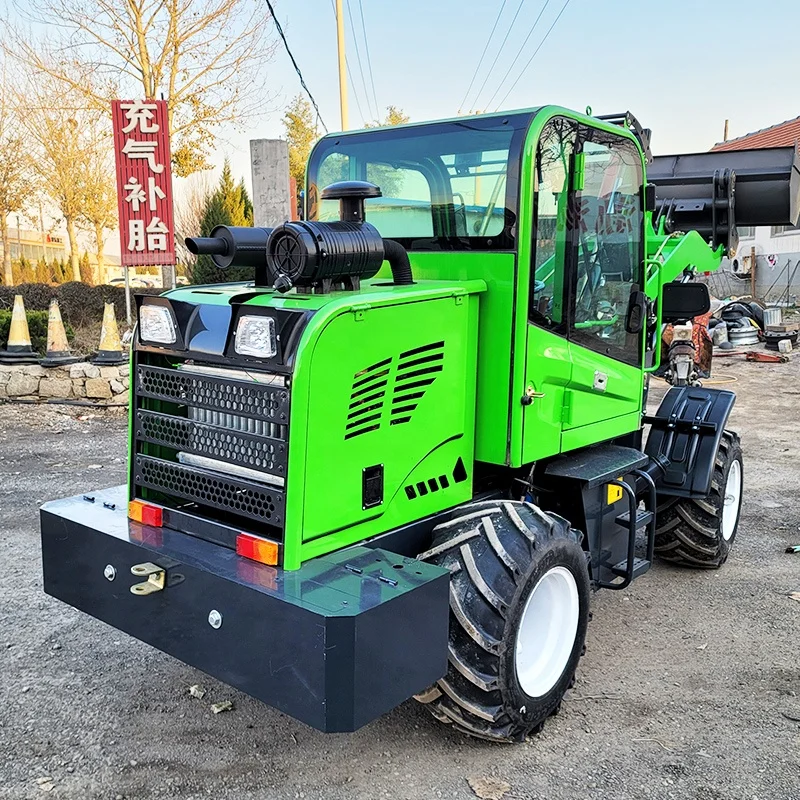 CE Approved Multifunctional Four Wheels Drive Hydraulic Diesel Articulated Small Mini Loader Front Loader 2 Forward 2 Backward