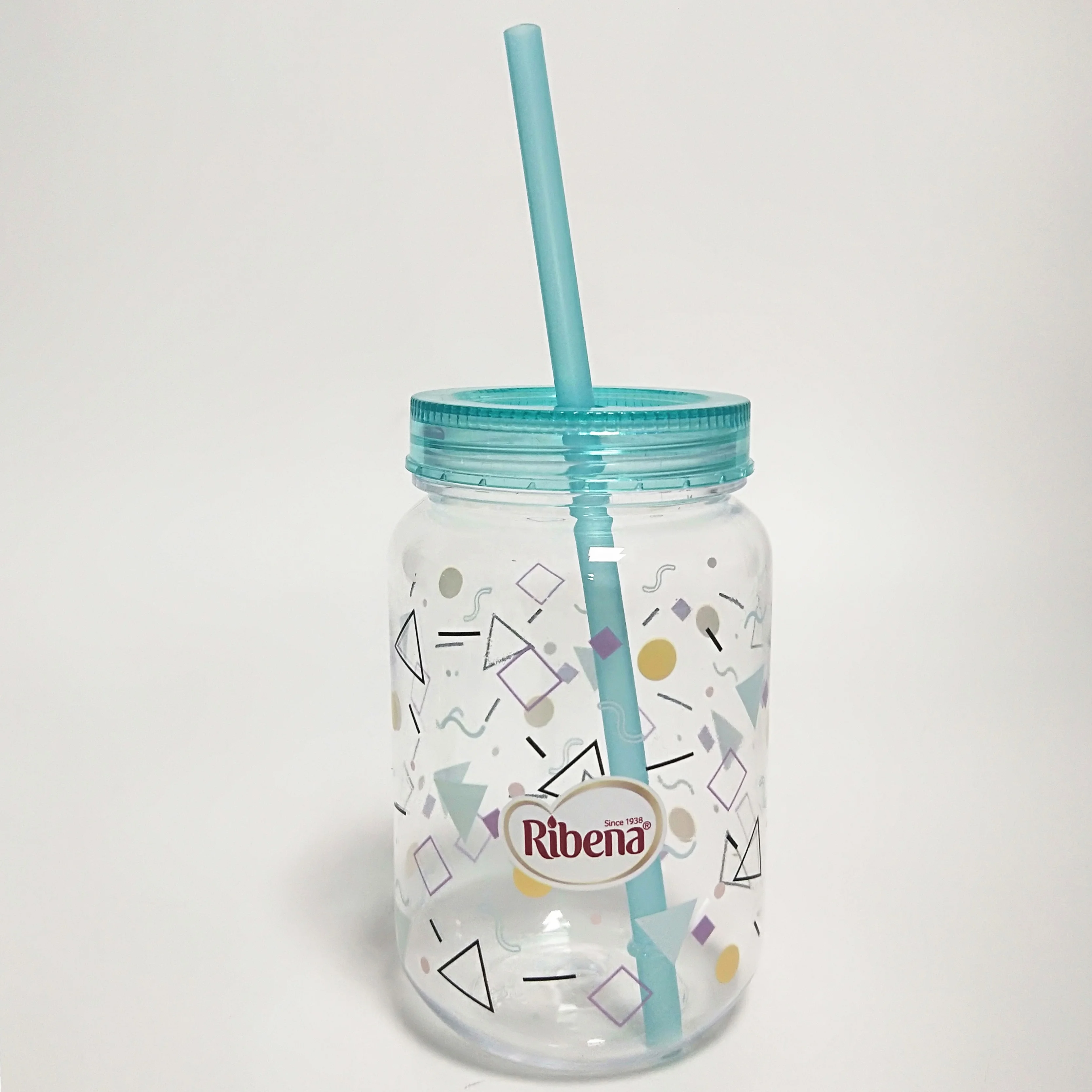  Ribena пластиковая банка для питья Mason с поворотной крышкой и синей