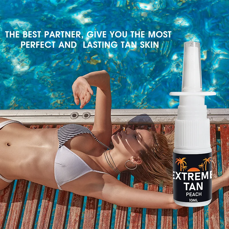 Лидер продаж, Лучшие 10 мл, спрей для быстрого загара для носа с экстремально черной кожей, спрей для загара для носа