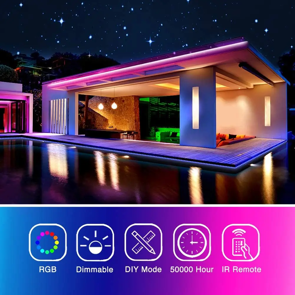 Новый дизайн Высококачественная лента 12 В 5050 rgb 5 м Светодиодная светодиодная подсветка дистанционное освещение