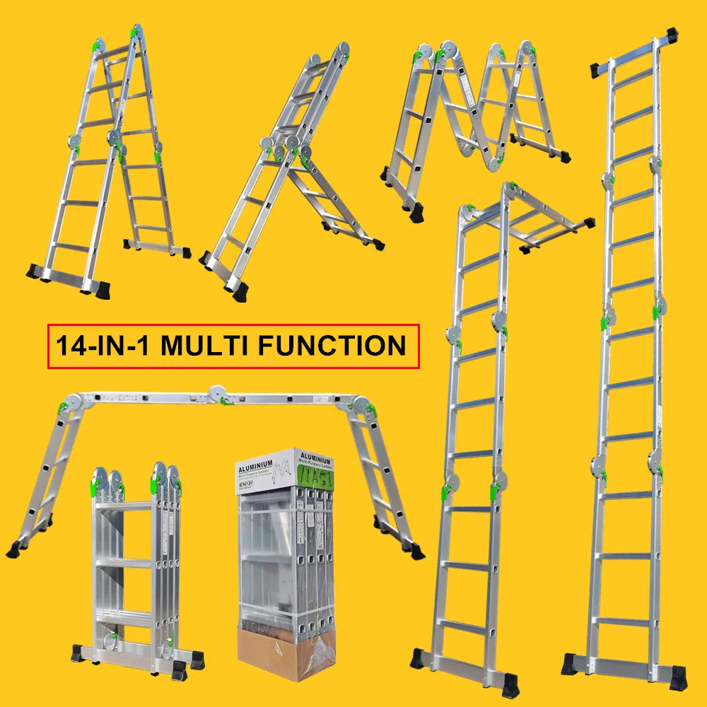 Алюминиевая компактная лестница на заказ 4x2 3 4 5 6 ступеней 8 12 16 20 24