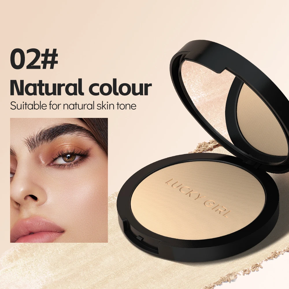 Lucky Girl Wholesale Pressed Powder Waterproof Oil Control Face Makeup Powder 10g 2 Color High Quality Light Luxury Face Powder