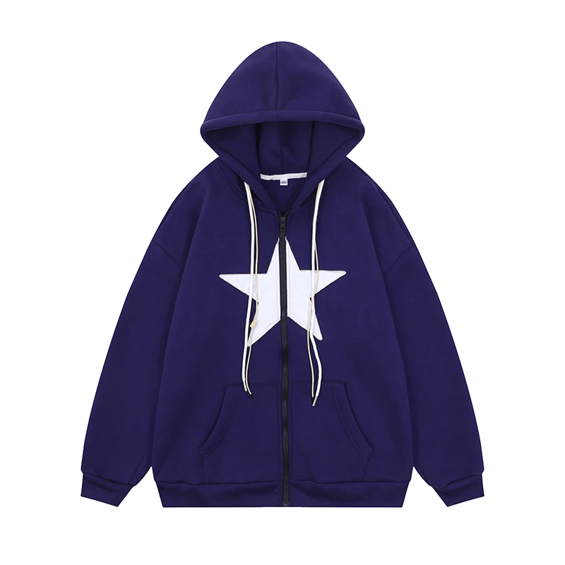 ANSZKTN ANSZKTN Logo Plus Size Face Covering Fleece Cotton Full Zip Hoodie With Sweatshirt
