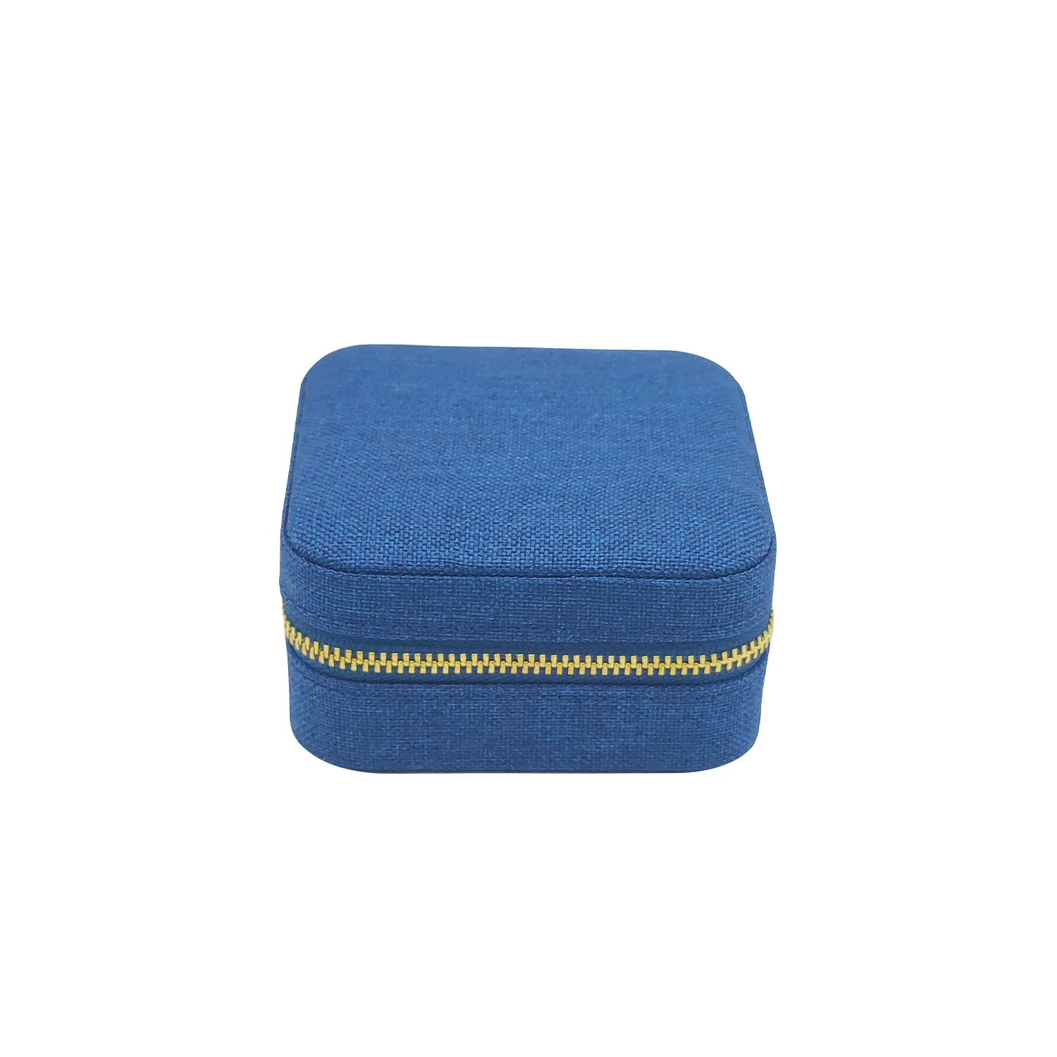 Linen Small Jewelry Box, Travel Mini Organizer Portable Display Storage Case for Rings Earrings Necklace