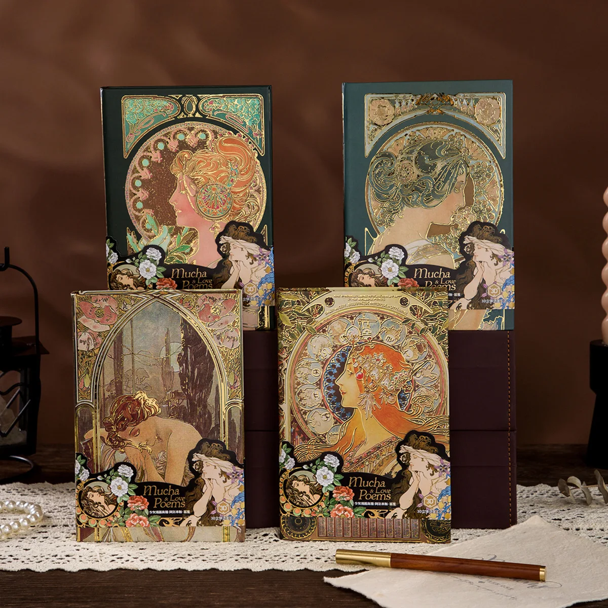 Custom gold foil hardcover 128 sheets vintage journal notebook