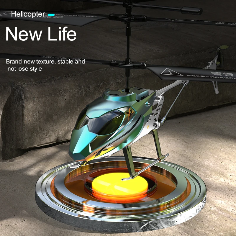 2.4G Large Alloy Remote Control Helicopter with Lights 3.5 Way Indoor/Outdoor Toy High Air Pressure Charger Included