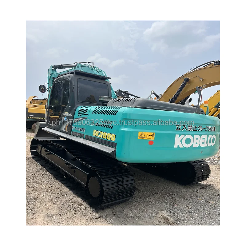 Health condition earth-moving used Kobelco excavator for sale Sk200-8 Sk200-6 low hours with engine Hino J05E SK200