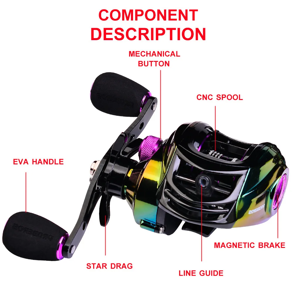 Wholesale Baitcasting Fishing Ree l9+1BB Bearing 7.2 Gear Ratio Sea Fishing Reel