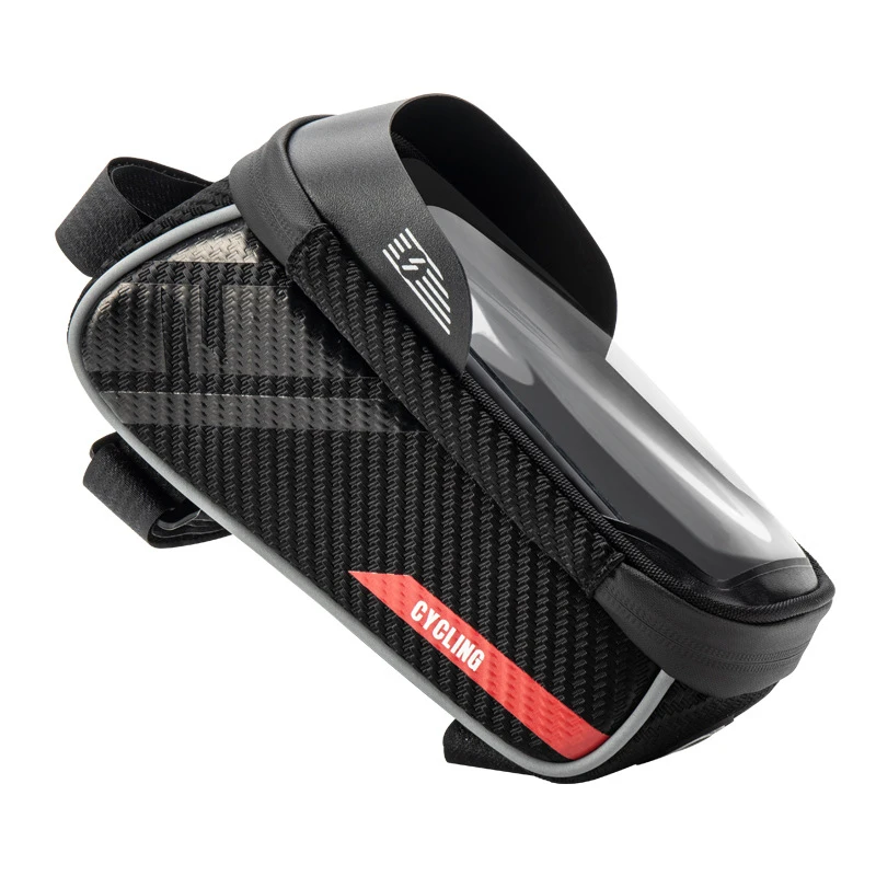 Multifunctional bicycle touch screen TPU bicycle bag with built-in sun visor, customizable safety  logo bicycle frame bag