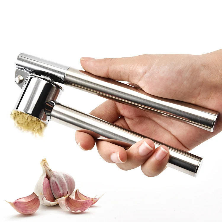 Garlic Press Mincer Ginger Crusher Peeler Squeezer Heavy Duty Stainless Steel	multifunctional garlic press