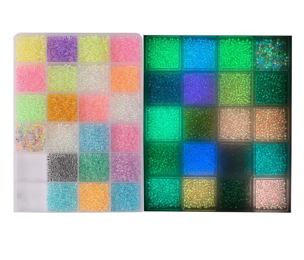 wholesale 3mm glow in dark road paint marking Round Hole Czech Glass seed beads in bulk loose waist beads for jewelry making