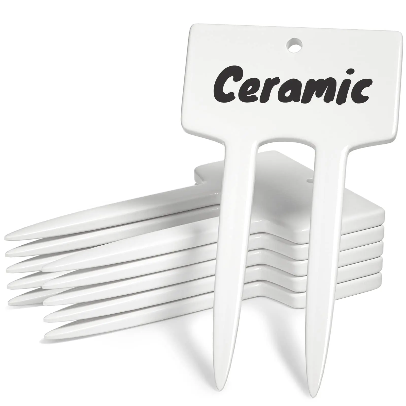 Ceramic Plant Labels Garden Markers Herbs Succulent Name Tags Gardening Gift Supplies for Seeding Pot Indoor Outdoor