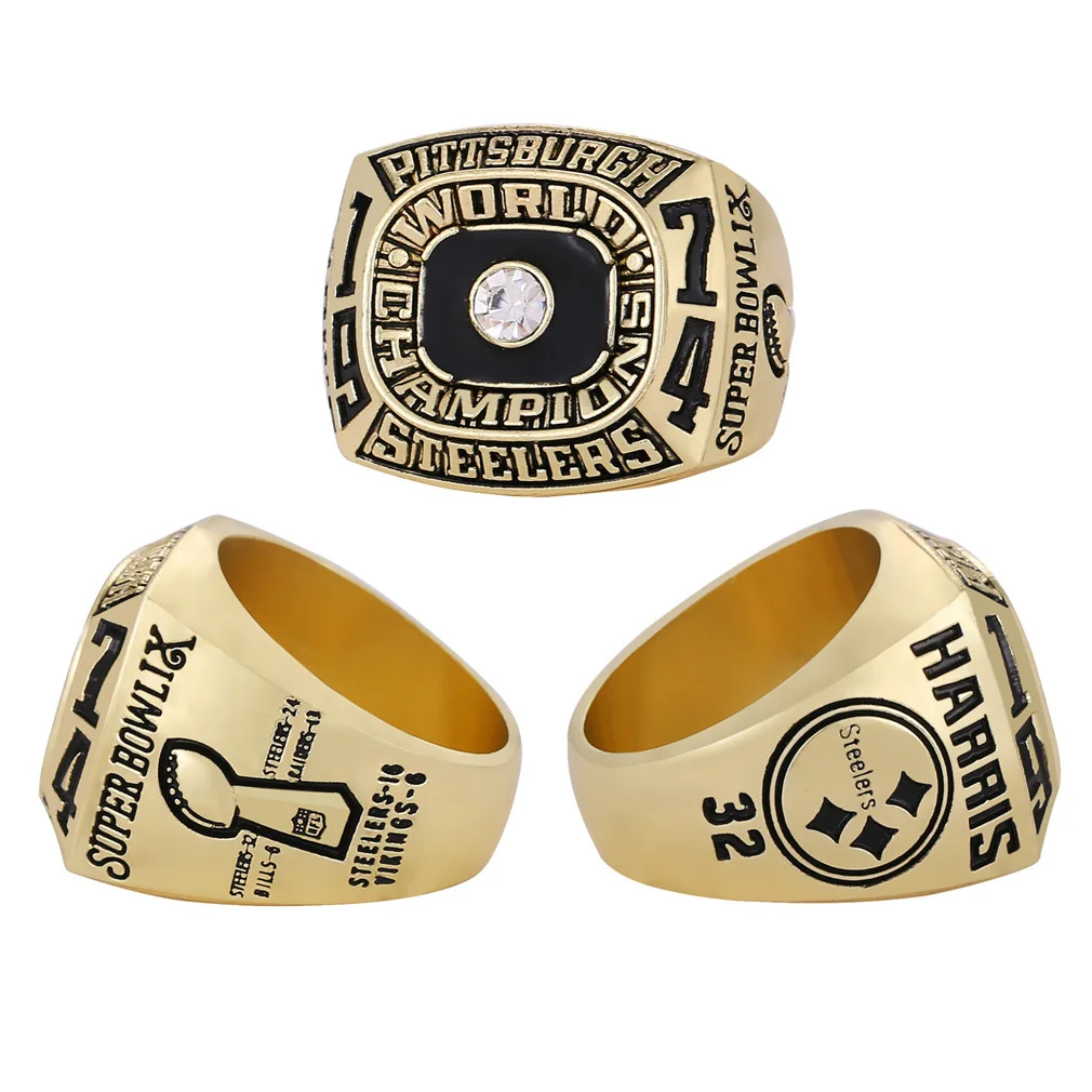 Linghu Custom 9th SuperBowl кольца для футбола в подарочной коробке 1974-1975 НФЛ Pittsburgh Steelers чемпионское кольцо