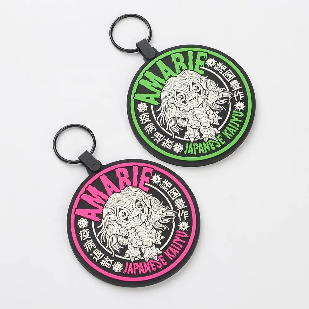 Custom Logo New Soft PVC Rubber Keyring Design Blank Round Shape Keychain