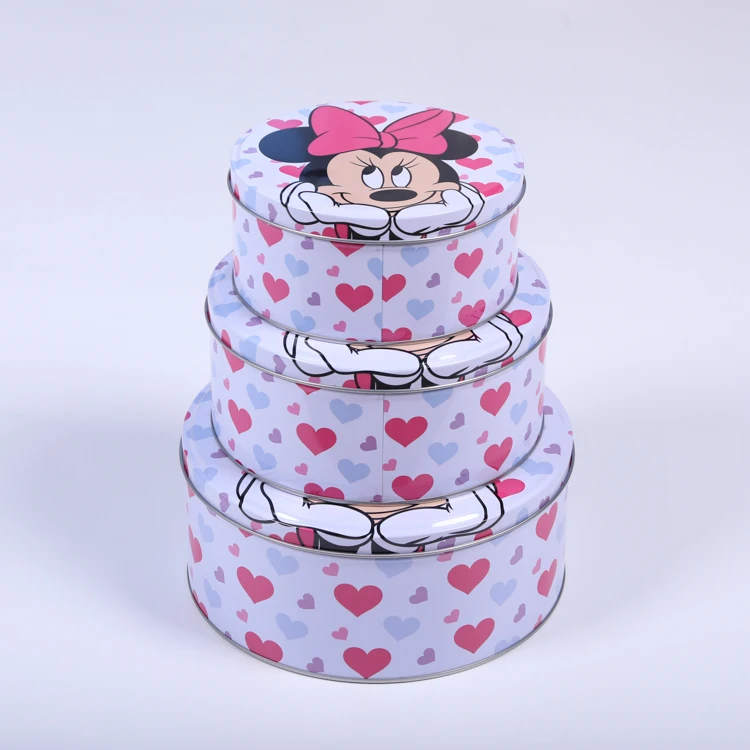 Mickey mouse food packing cake chocolate container tin box