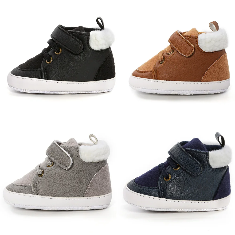 Fashion Baby Boys Winter Sneakers Leather Sports Infant Soft Shoes First Walker Shoes First Walkers For 0-12month