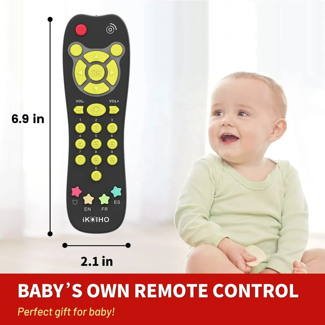 Baby Remote Control Toy with Light Sound Adjustable Volume Kid Learning Education Musical Toys
