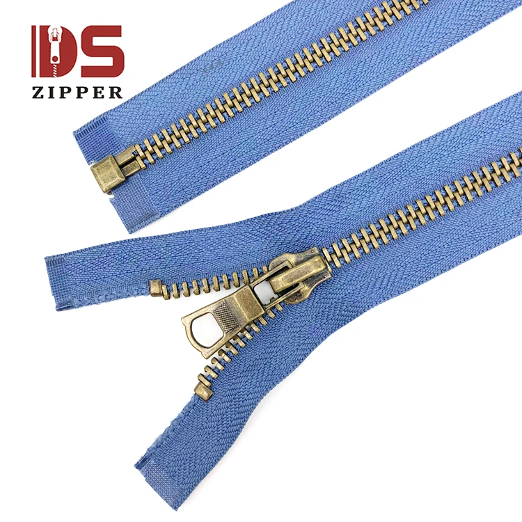 Factory wholesale rose gold brass zipper metal zipper