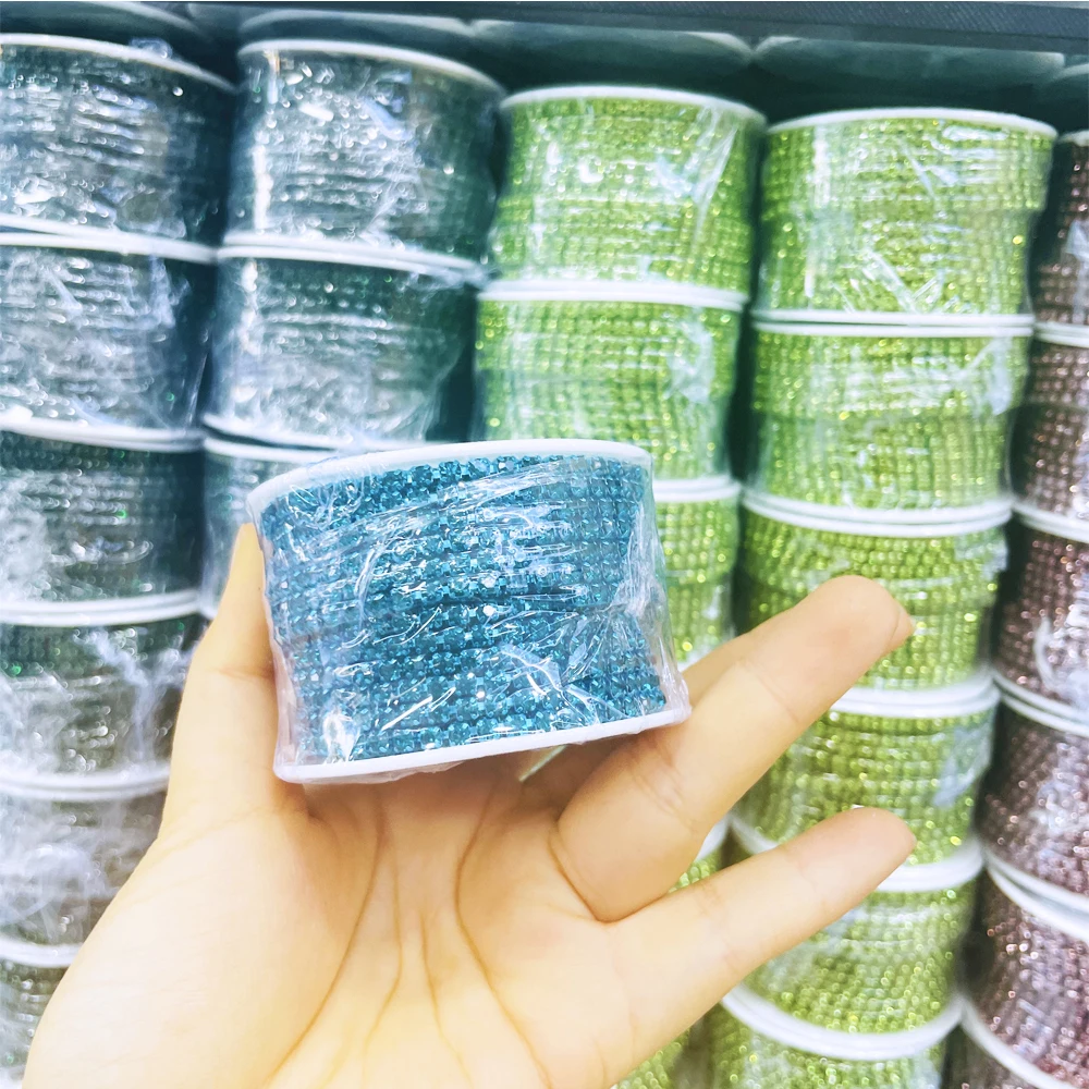 High Quality Rhinestones Chain Sew On Trimming Rhinestone Cup Chain Strass Roll Sew On Rhinestone Close Cup Chain