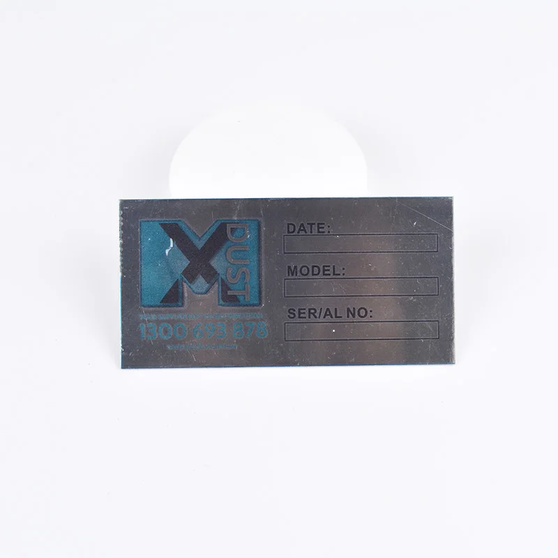 Custom Chemically Stainless Steel Plating Nameplates Aluminum Metal Logo Nameplate With Adhesive Or Holes