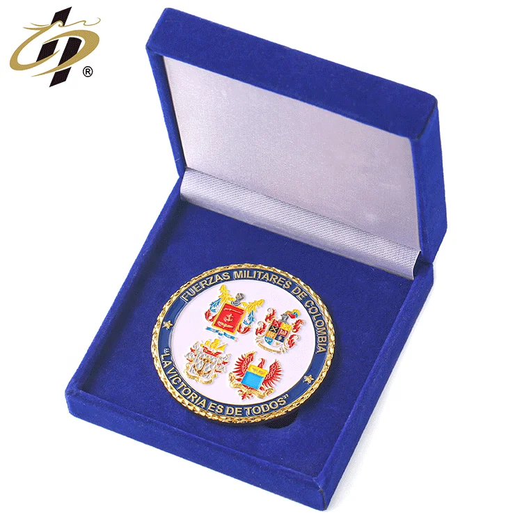 Shuanghua Made Zinc Alloy Silver Metal Medallion Custom Engraved Logo 3D Souvenir Coin With Gift Box