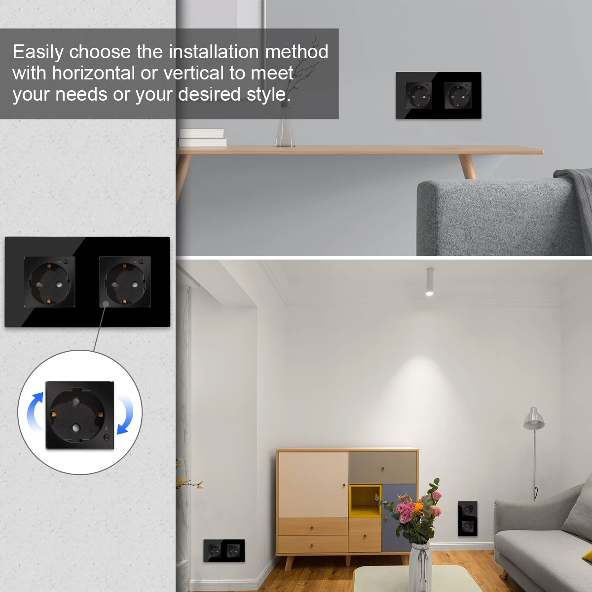 Bingoelec Tuya Smart Double Wifi RF433 remote function European wall schuko socket Type F with led indicator