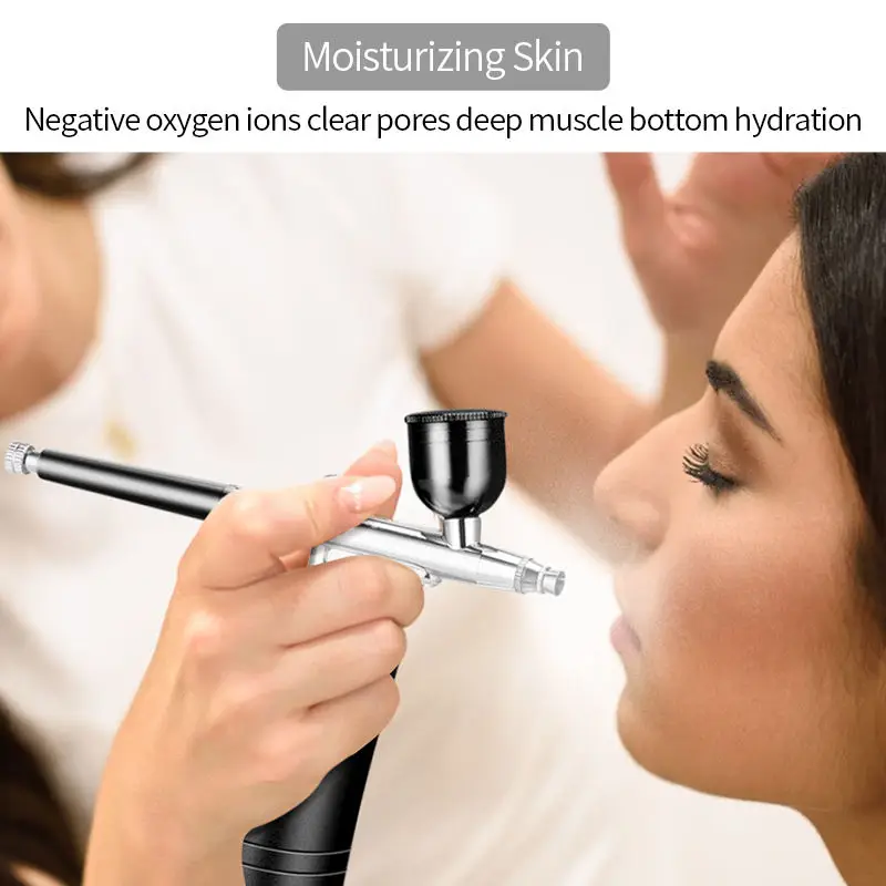 Mini Airbrush Nail Kit With Compressor Portable Oxygen Injector Beauty Equipment for Cake Painting and Crafts
