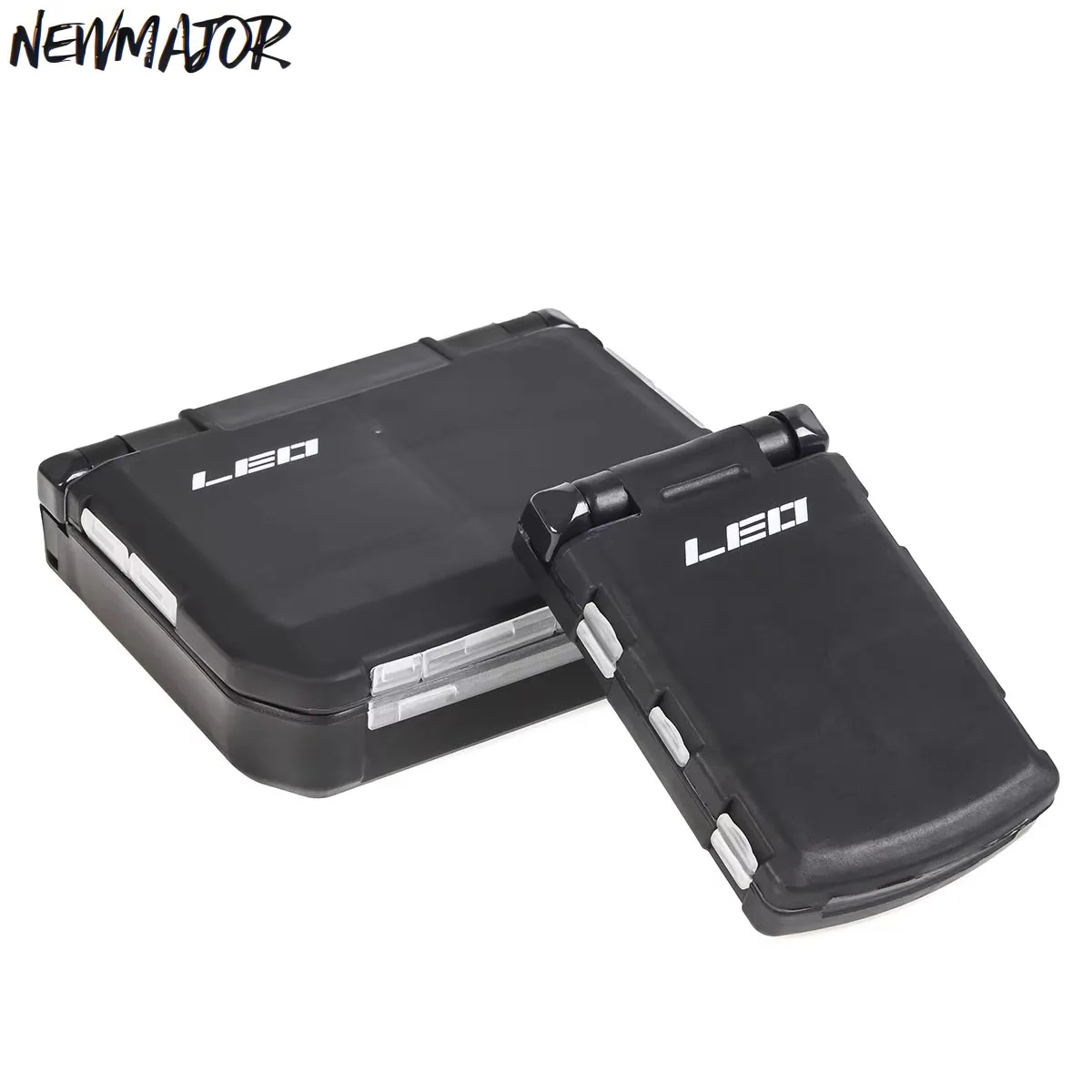 NEWMAJOR Plastic Black Fishing Tackle Box Fishing Accessories Box Waterproof Fishing Accessories Box Case