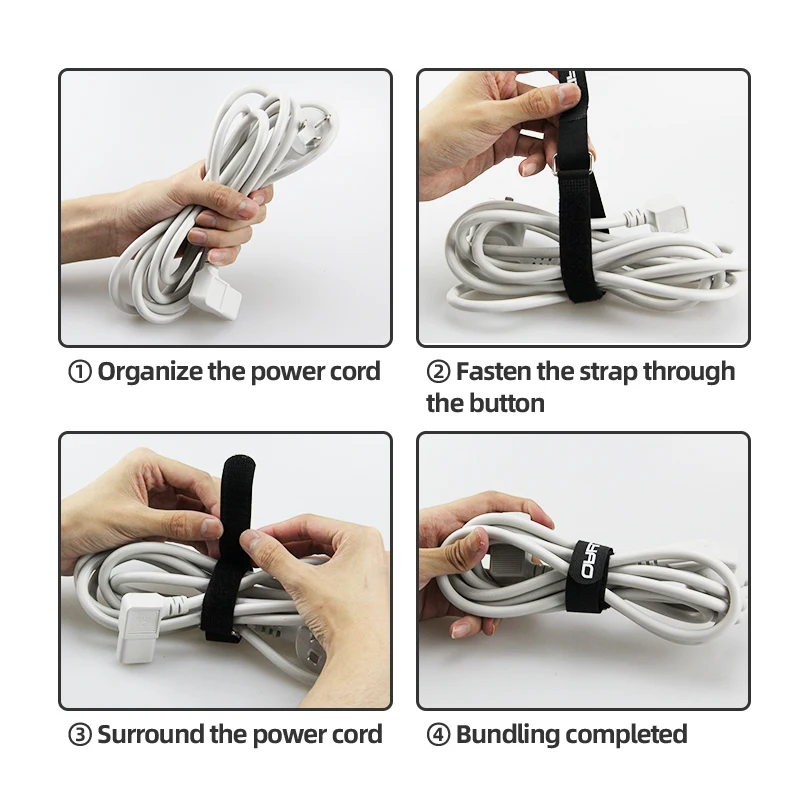Custom Any Size Adjustable Fastener Strap Reusable Nylon Hook And Loop Strap Cable Ties