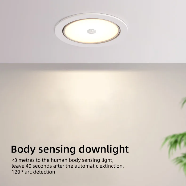 220V induction downlight for corridor stairwell parking garage balcony 5w/7w9wled sensor light